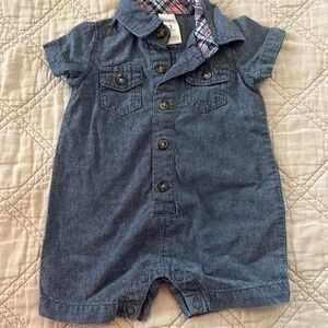 Carter's Blue Denim Romper Jumpsuit